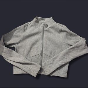 Forever 21 Cropped Women's Gray Ribbed Jacket